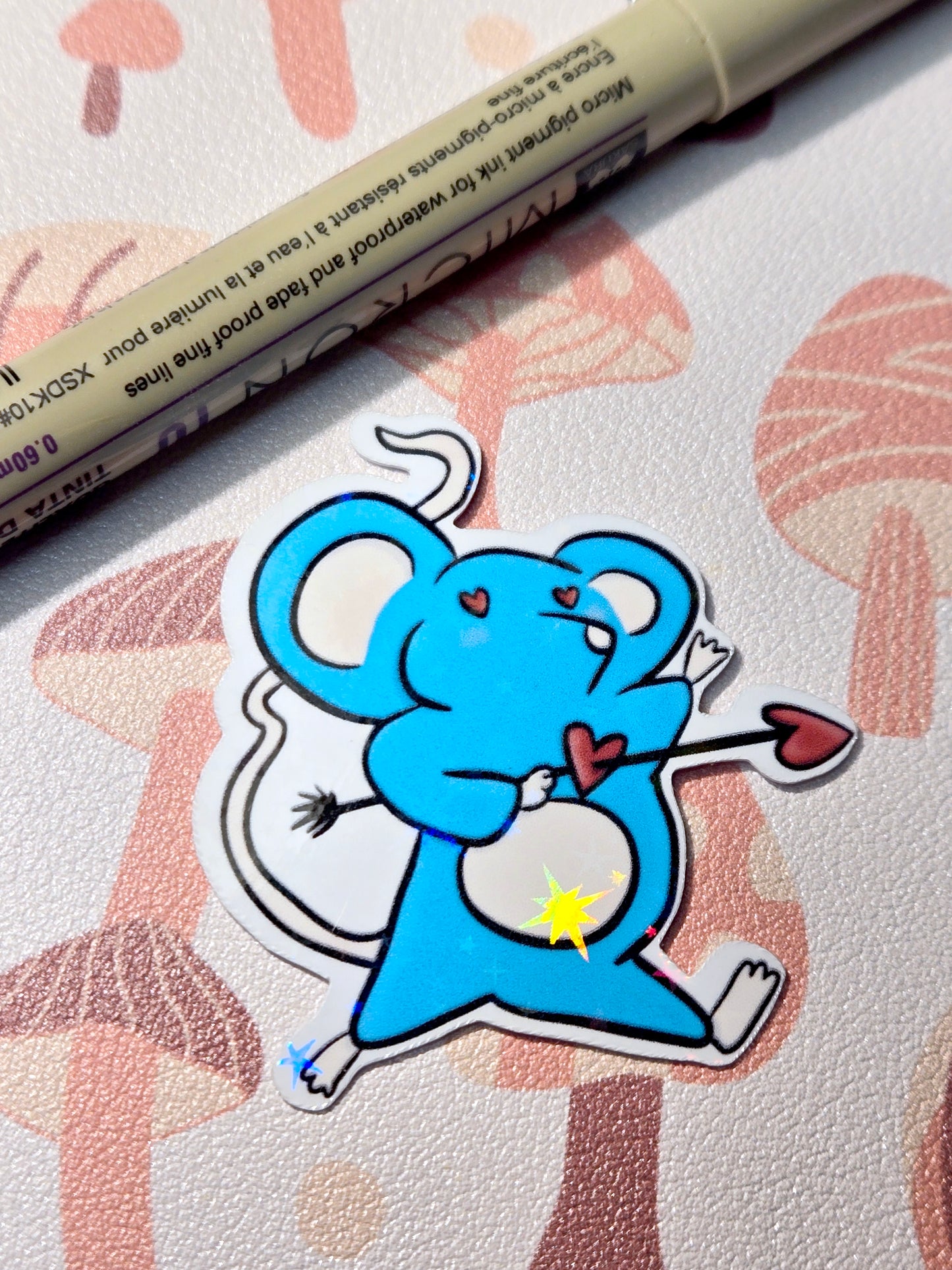 Heart Struck Mouse Sticker