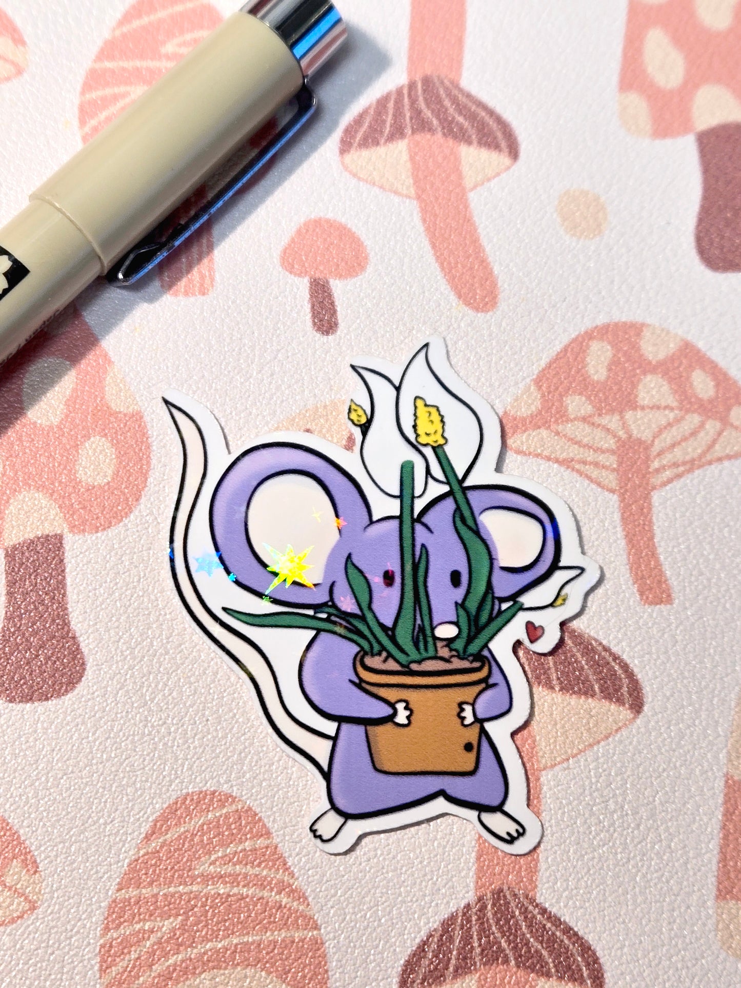 Lily Lover Mouse Sticker