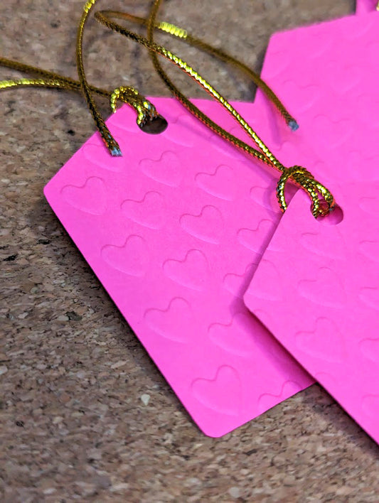 Pink Heart Gift Tags - Set of 5