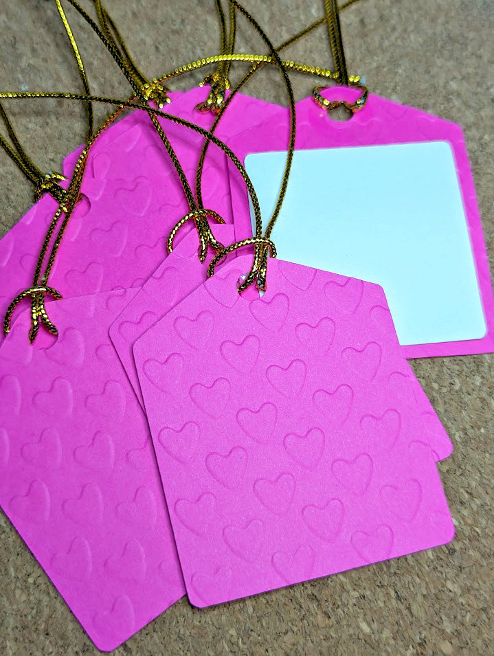 Pink Heart Gift Tags - Set of 5