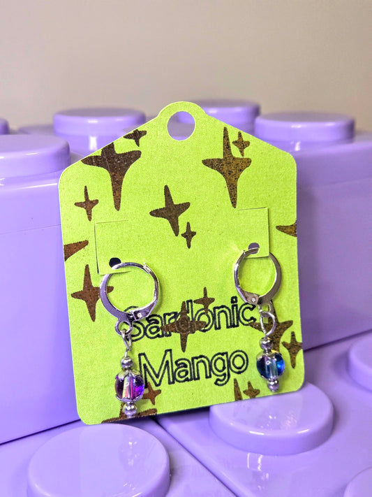 Chromatic Purple Glass Earrings