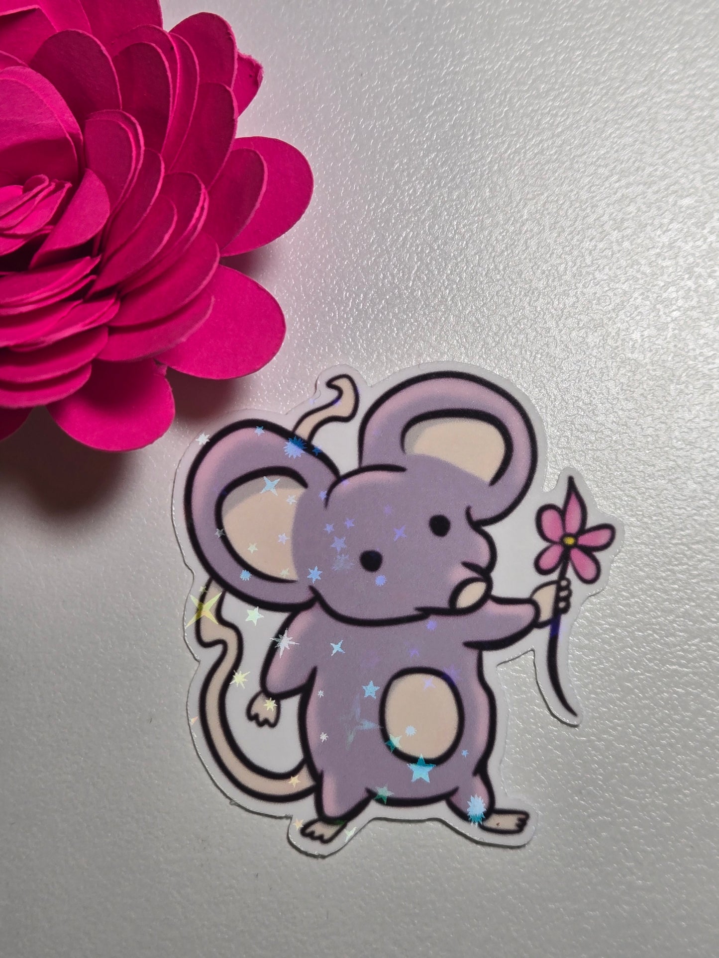 Flower Giver Mouse Sticker