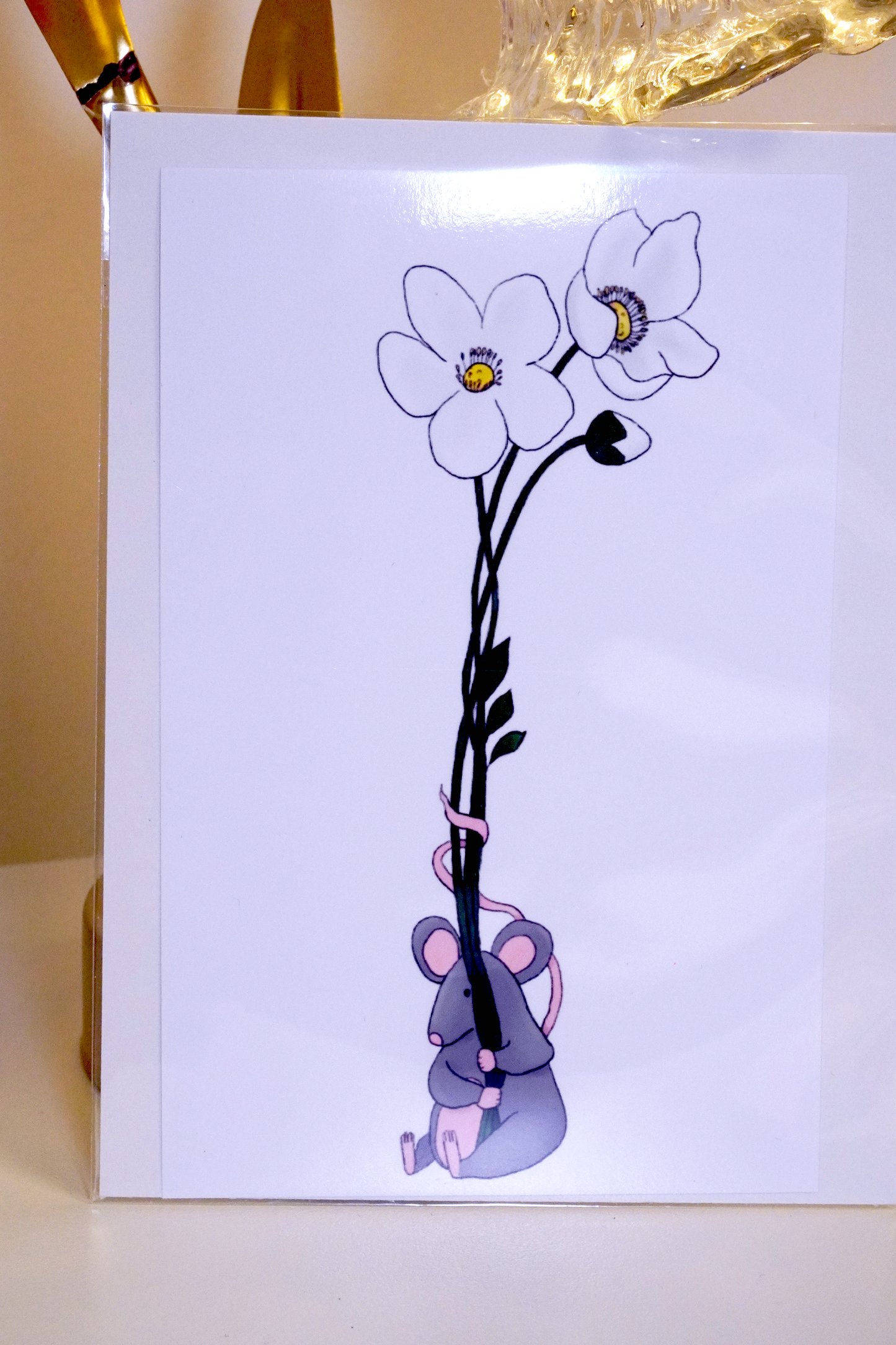 Windflower Mouse Mini Art Print