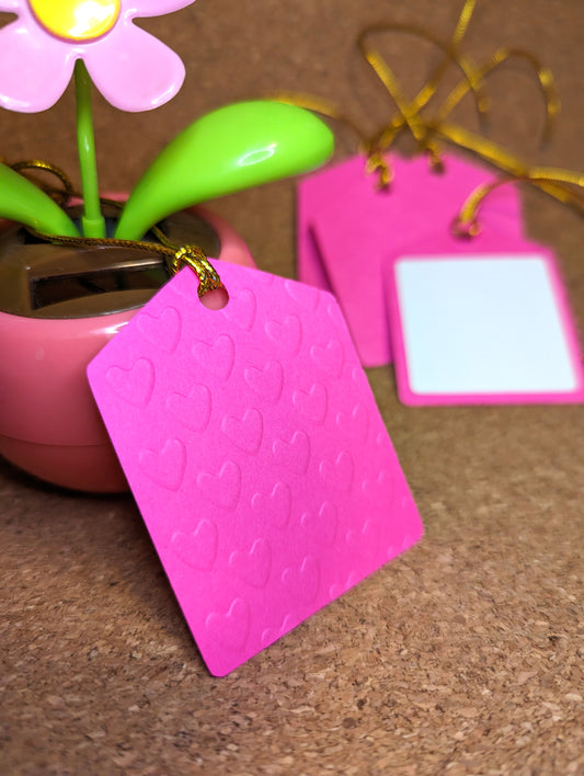 Pink Heart Gift Tags - Set of 5